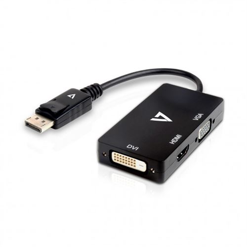 v7 adaptateur displayport (m) vers vga, hdmi ou dvi (f) noir