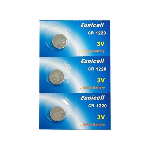 3 Piles Bouton Eunicell CR1220 - Pile Lithium 3V