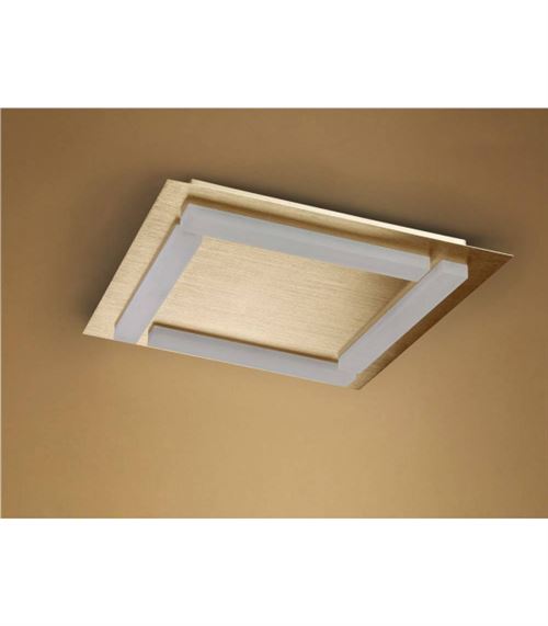 Plafonnier Verona 4 Ampoules 20W LED 3000K, 1800lm, doré satiné/acrylique givré