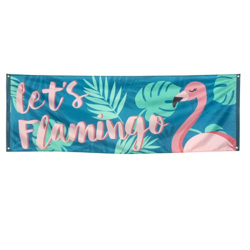 bannière let's flamingo 74x200 cm