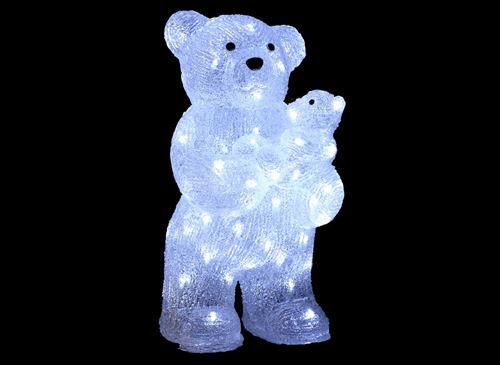 Ours + Ourson lumineux 56 LED - 45 cm