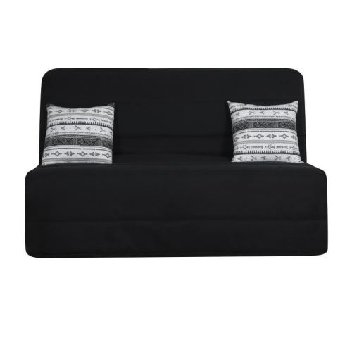 LIOM Banquette BZ 3 places - Tissu motif berbere - Style ethnique - L 142 x P 96 cm