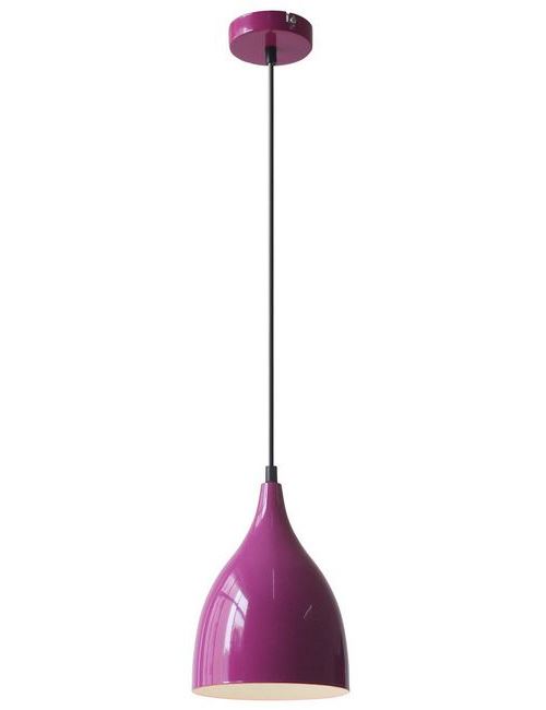 Paris Prix - Lampe Suspension Métal lucinda 17cm Magenta