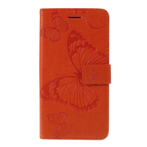 Etui en PU papillon or rose - orange pour votre Samsung Galaxy A20e