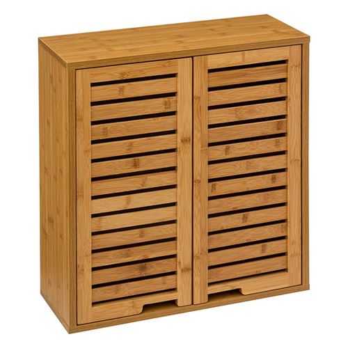 Meuble haut salle bain 2 portes bambou Sicela