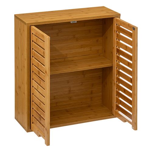 10 Sur Meuble Haut Salle Bain 2 Portes Bambou Sicela Achat