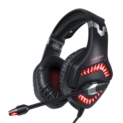 Casque Gaming Stéréo,ONIKUMA K1 Pro Casque Gamer Anti Bruit Audio Basse DE 3,5 mm Filaire avec Micro et Contrôle de Volume Rouge