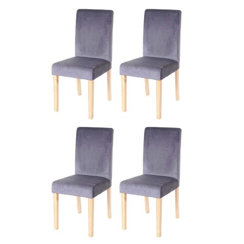 Mendler Gris Lot De 4 Chaise En Bois Non Pliable H. 90 Cm Interieur - Image 3