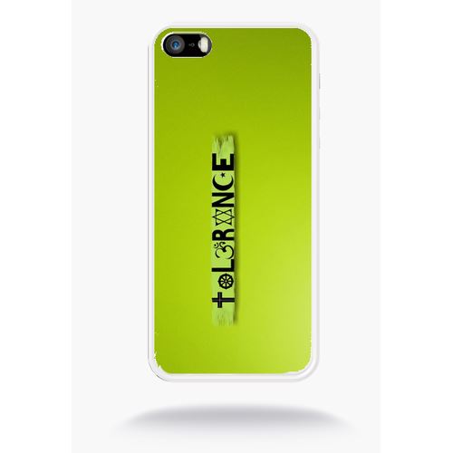 Coque Tolérance Paix Religion Compatible Apple Iphone 5 Silicone Blanc Mat