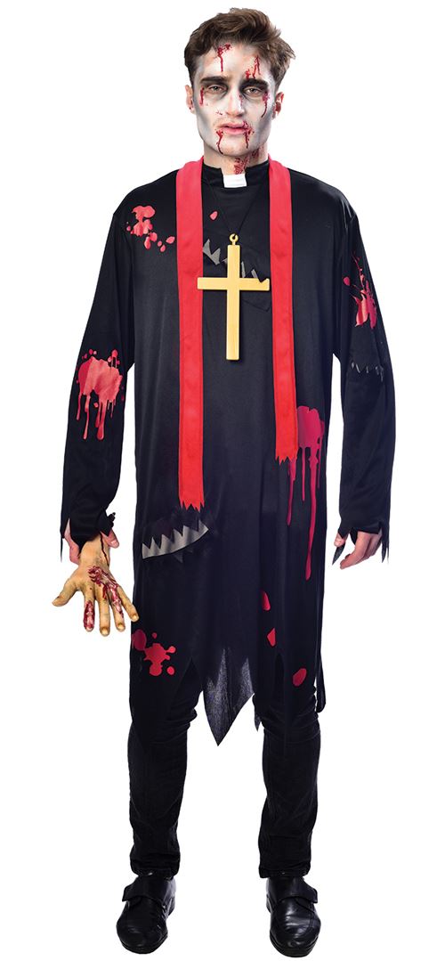 Amscan costume prêtre zombie hommes noir/rouge