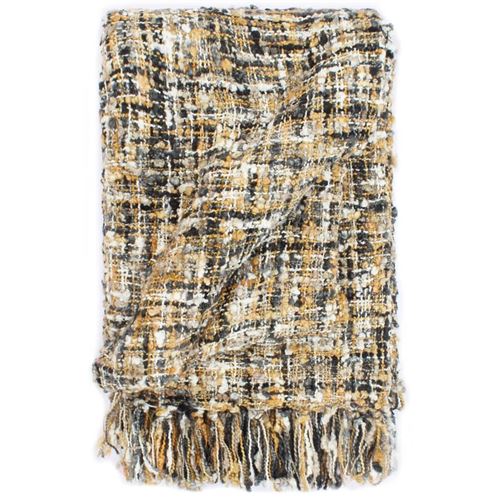 Couverture 160 x 210 cm Noir/Beige/Blanc