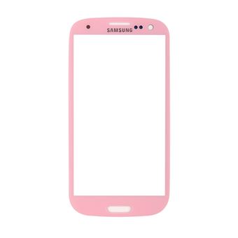 Vitre écran de façade rose + adhésif pour Samsung Galaxy S3 I9300 I9305 - 1
