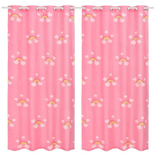 vidaXL Kindergordijnen verduisterend 140x240 cm regenboog roze 2 st