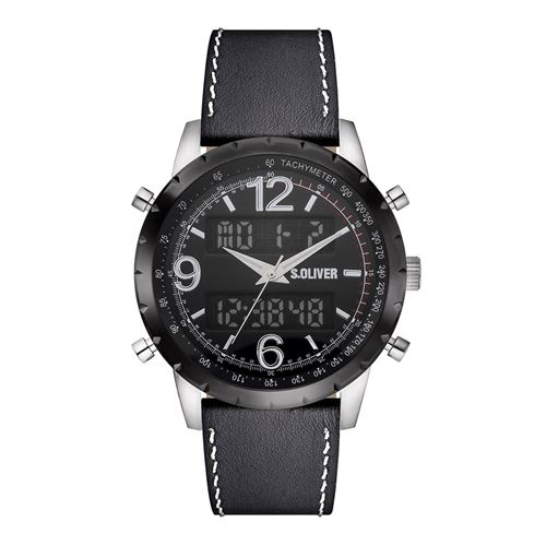s.Oliver SO-15147-LDR Mens Montre Chronograph