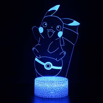 Lampe Veilleuse 3D Pokemon Pikachu USB changements de 7 couleur LED Lampe  bebe