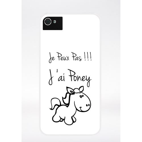 Coque Citation Poney Blanc Compatible Iphone 4 Transparent