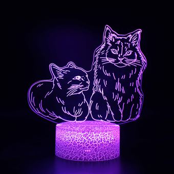 Lampe 3D Tactile Veilleuses Enfant 7 Couleurs avec Telecommande - Chat #868 - 1