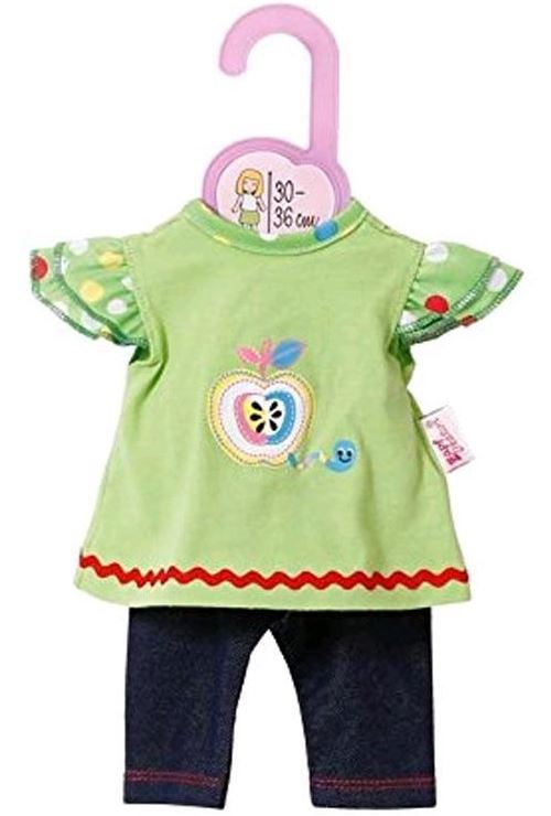 Habit poupee 30 - 36 cm : pantalon avec t-shirt pomme dolly mosa - zapf za112
