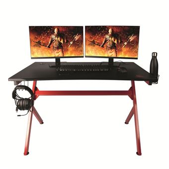 Bureau Gaming Konix FRIGG Noir et rouge