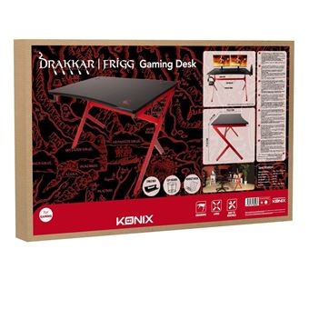 Bureau Gaming Konix FRIGG Noir et rouge