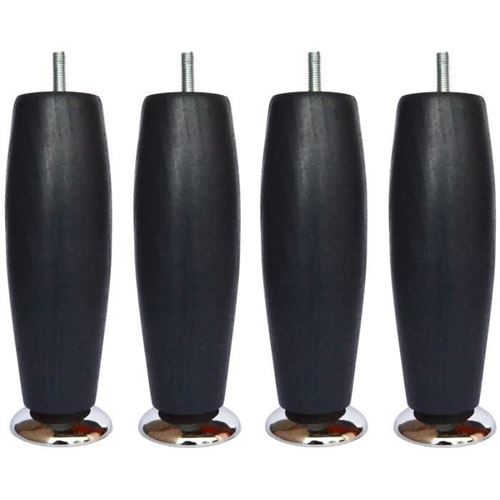 Jeu De Pieds Elegance Ronds O 6 H 19 Cm Noir - Lot De 4