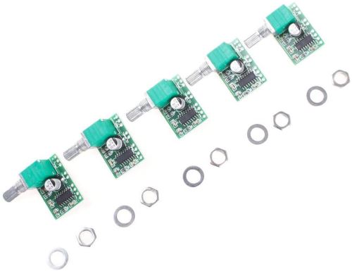 ANGEEK 5pcs Mini PAM8403 5V Power Audio Amplifier 3W+3W Volume Control/ USB Power