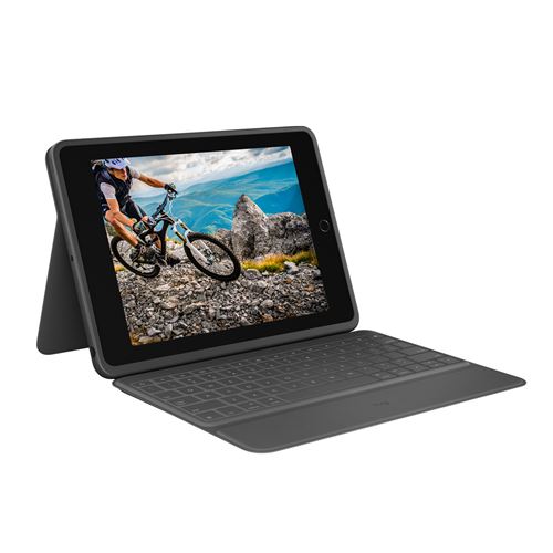 Logitech Rugged Folio - Clavier Et Étui - Apple Smart Connector - Qwerty - Espagnol - Pour Apple 10.2-Inch Ipad (7Ème Génération, 8Ème Génération, 9Ème Génération)