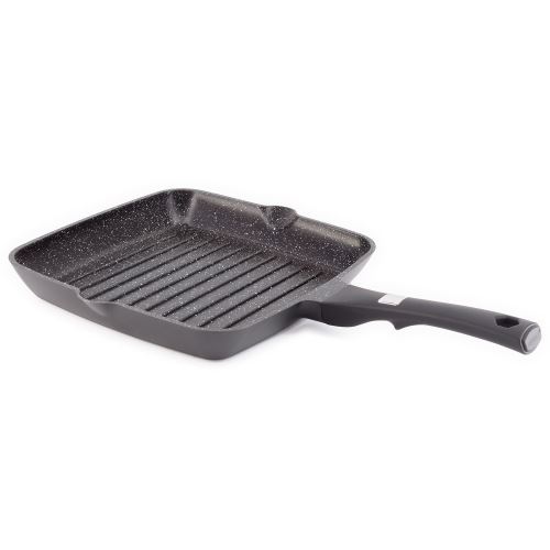 Poêle grill carrée 28cm poignée fixe Noir - Grand Cru Qualité Pro