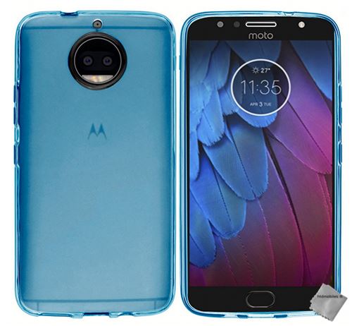 Housse etui coque pochette silicone gel fine pour Motorola Moto G5s avec film ecran - BLEU
