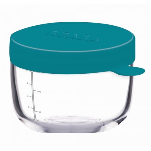 Pot de conservation portion verre 150 ml blue - beaba