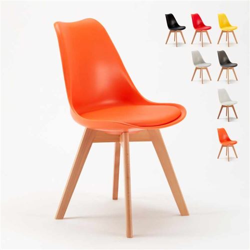 Lot 20 Chaises Avec Design Scandinave Tulip NORDICA Pour Bars Et Restaurants, Couleur: Orange