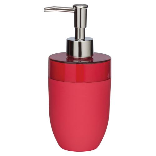 Sealskin Distributeur de savon Bloom ABS Accessoire de Salle de Bains, Plastique, rot, 7.7 x 8.7 x 17.9 cm