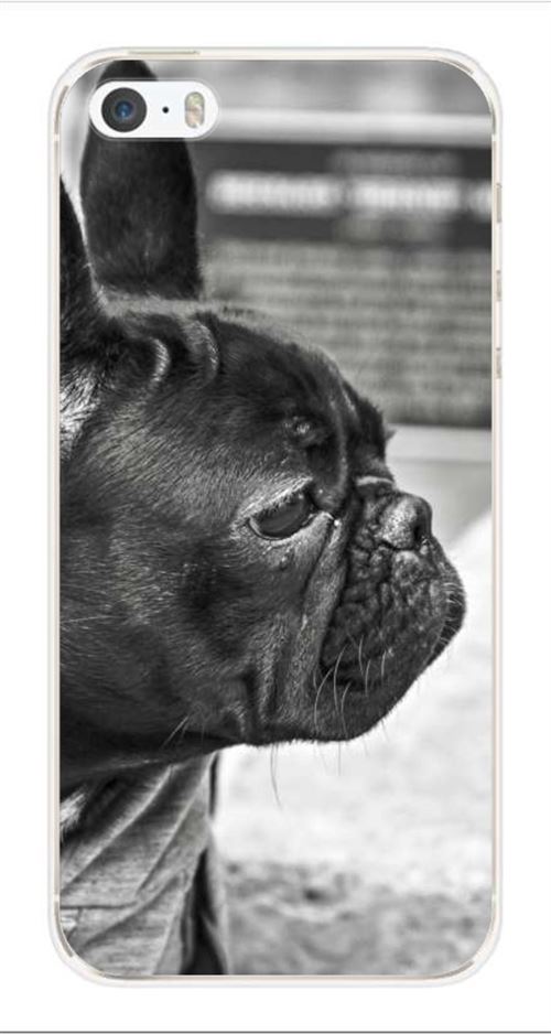 Coque en silicone imprimée compatible iPhone 5 iPhone 5S Bulldog