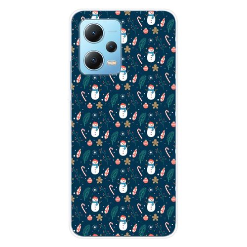Coque en silicone imprimée compatible Xiaomi Redmi Note 12 5G Poco X5 NO Bonhomme de neige