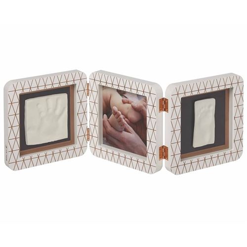 Cadre 3 volets Baby Art photos empreintes blanc