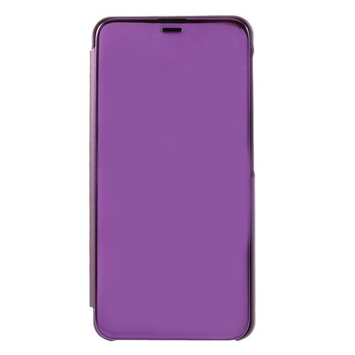 Etui en PU rétroviseur extérieur flip violet clair pour votre Samsung Galaxy A7 (2018)