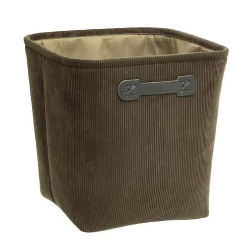 Boîte de Rangement Velours Côtelé 31x31cm Vert