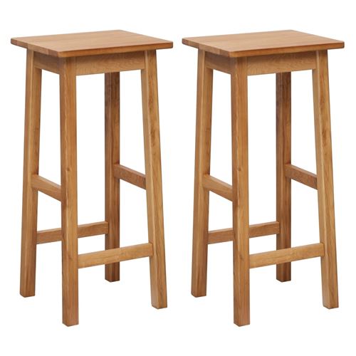 vidaXL Barstoelen 2 st massief eikenhout
