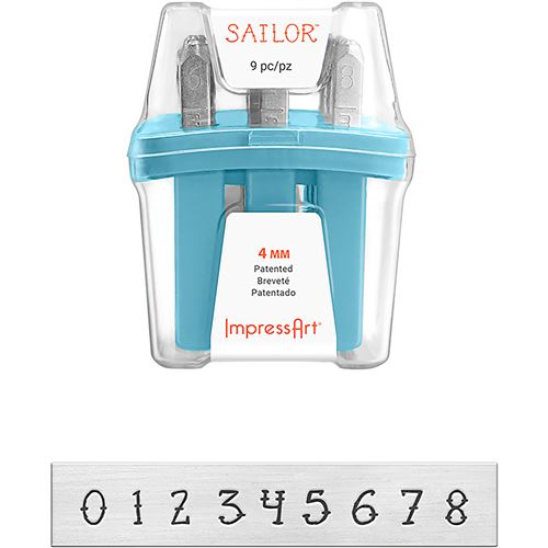 ImpressArt Tampons de gaufrage bleu 4 mm 9 parties