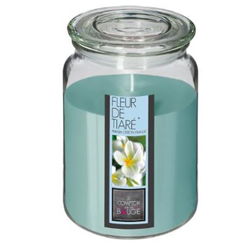 Comptoir De La Bougie Bougie Parfumée en Verre Couvercle 510g Fleur Tiaré - vue 1