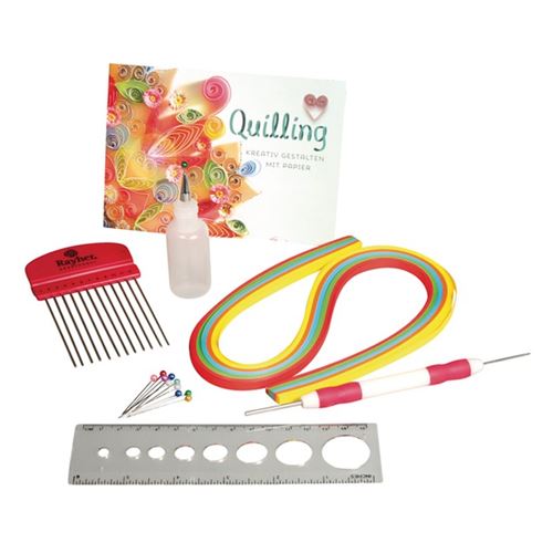 Kit quilling pour d&eacute;butants - 115 pcs - Rayher - couleur variant