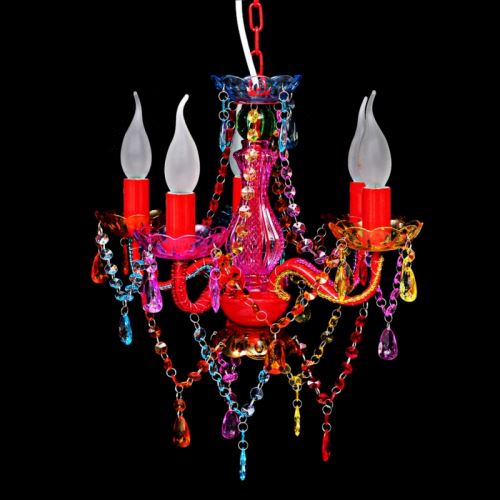 Lustre en cristal multicolore
