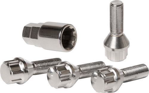 Car Plus des boulons de roue antivol M12 x 1.25 L28 4 pièces coniques