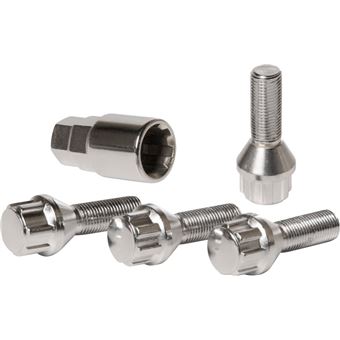 10 Boulons Roue Coniques M12x1.5 24mm Argent - Classe 10.9 Pour Jantes Alu/Acier