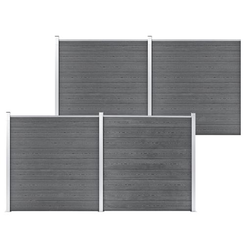 Vidaxl cl&ocirc;ture de jardin wpc 699x186 cm gris 3053227