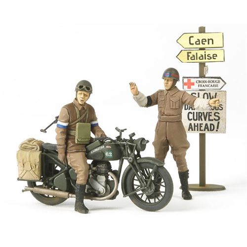 Maquette Tamiya moto BSA M20 avec police militaire britannique- 1/35
