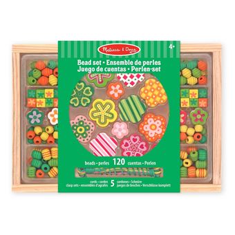 Kit creatif Melissa Doug Ensemble de perles en bois Puissance florale Creation perle et bijou Achat prix fnac