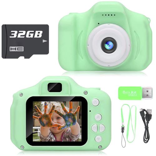 Mini Caméra Écran Lcd Caméra 2.0 Enfants Camera Sports Enfants + 32G Carte Sd BT222