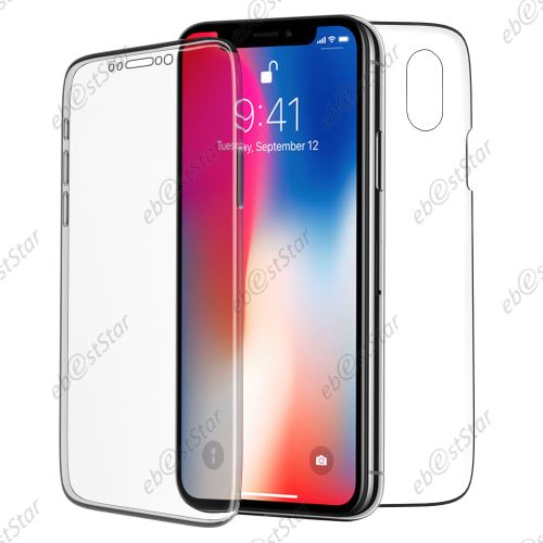 ebestStar ® Coque Silicone Gel ULTRA FINE Intégrale Avant Arrière pour Apple iPhone X écran 5.8 , iPhone 10, Couleur Transparent