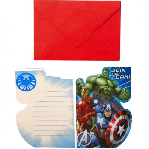Marvel invitations Vengeurs garçons 12 cm bleu 8 pièces